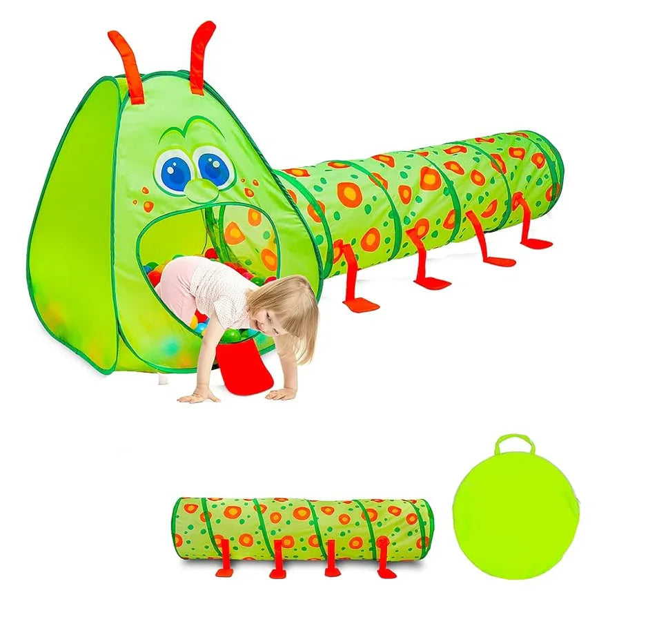 Kiddey Caterpillar Kids Play Tunnel and Tent